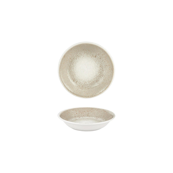 Turgla Natura dia.4.25Inch  h:1Inch  3 oz. Round Brown Vitrified Deep Plate SKU: T-NPZT11CK-24