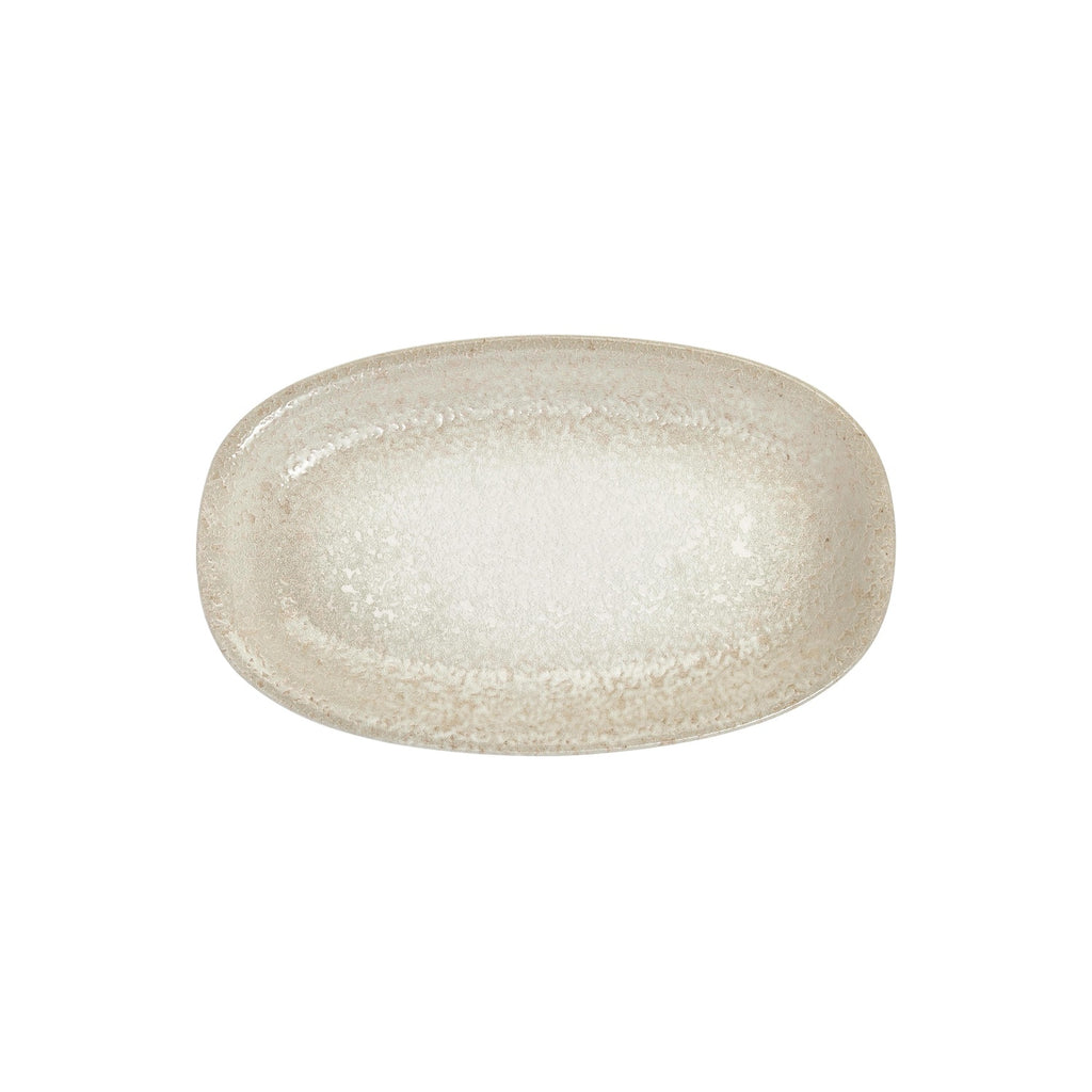 Turgla Natura 13.5Inch  x 8Inch  x h:1.5Inch  Oval Brown Vitrified Platter SKU: T-NPZT34OV-6