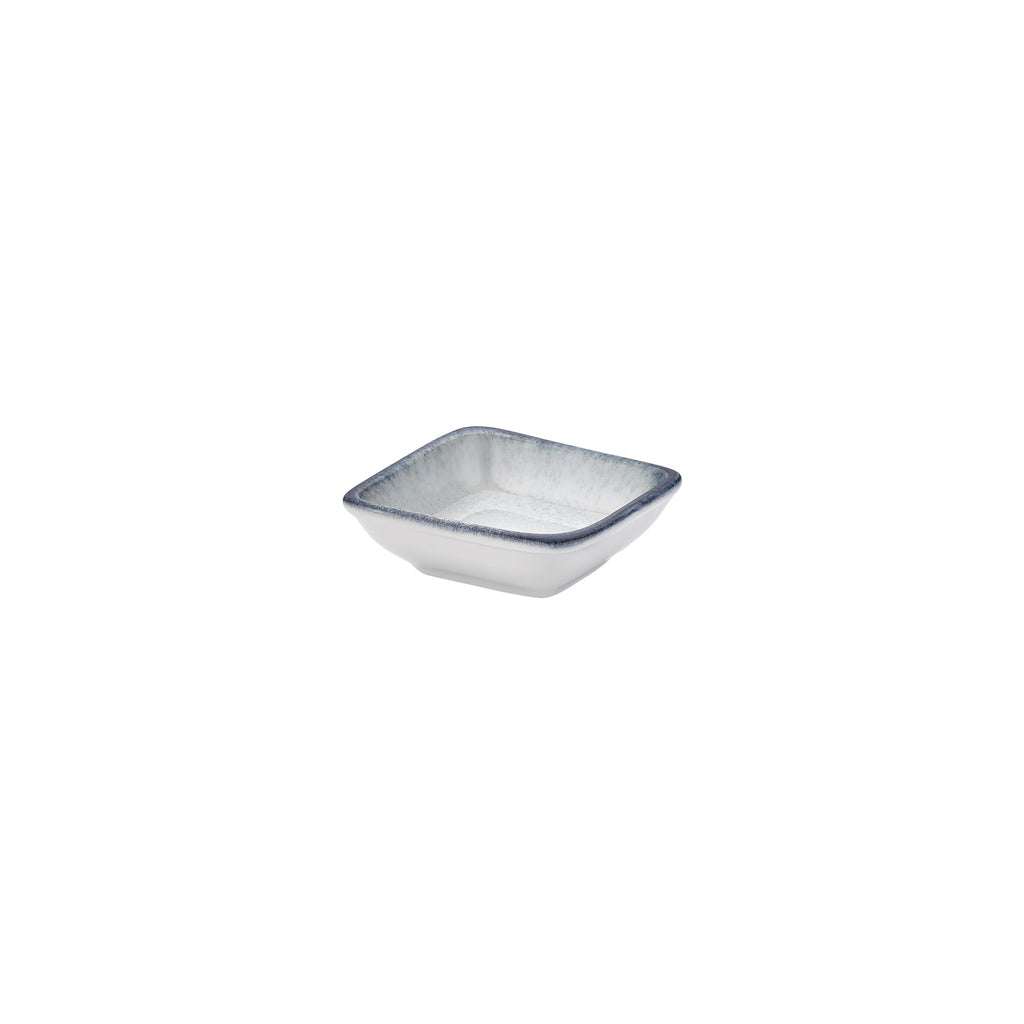Turgla Occhio 4Inch  x 3.5Inch  x h:0.5Inch  2 oz. Square Blue Vitrified Bowl SKU: T-OHAR13KS-24