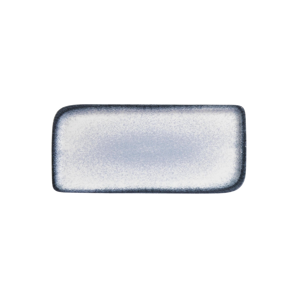 Turgla Occhio 13.75Inch  x 6.25Inch  x h:0Inch  Rectangular Blue Vitrified Platter SKU: T-OHAR38DT-6