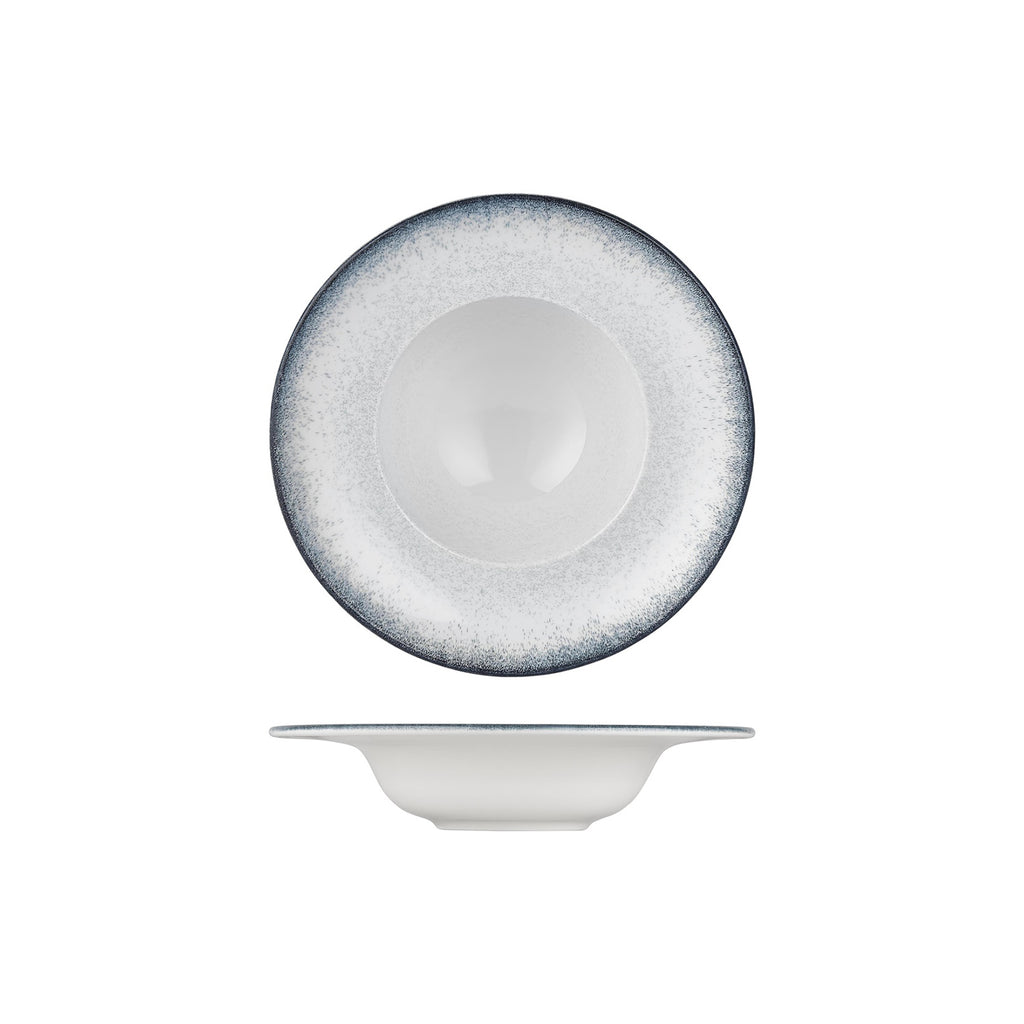 Turgla Occhio dia.9.75Inch  h:2Inch  14 oz. Round Blue Vitrified Deep Plate SKU: T-OHGT25CK-6