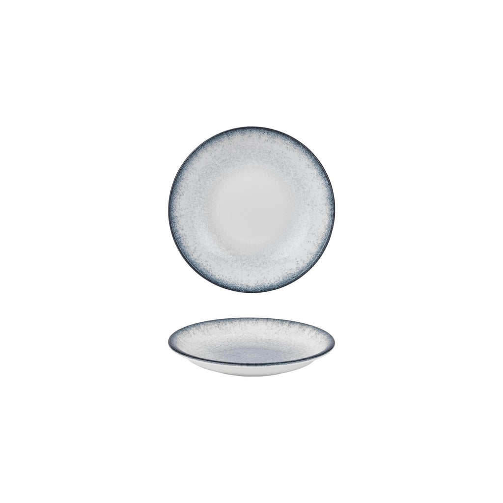 Turgla Occhio dia.3.5Inch  h:0.75Inch  2 oz. Round Blue Vitrified Deep Plate SKU: T-OHZT09CK-24
