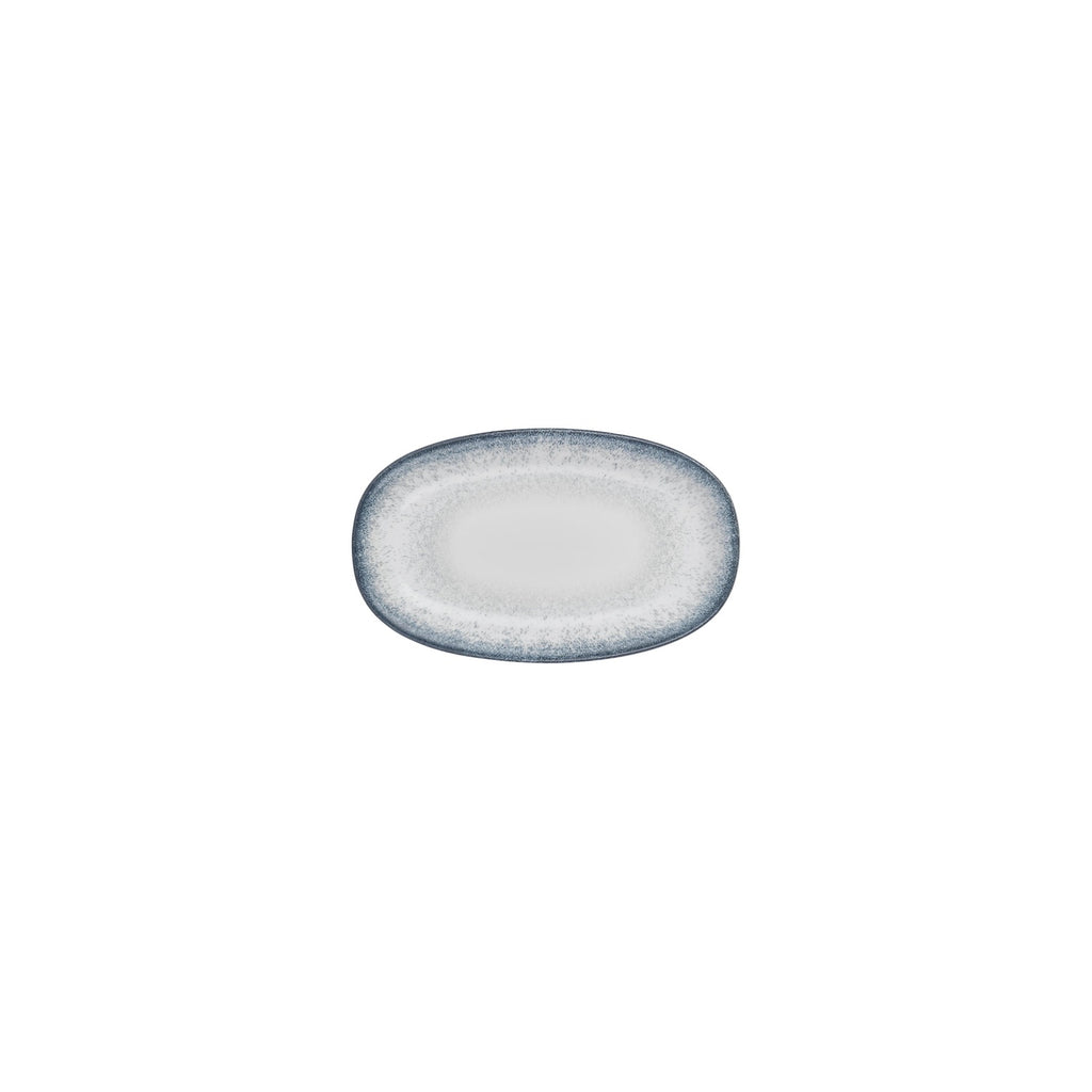 Turgla Occhio 7.5Inch  x 4.25Inch  x h:1Inch  Oval Blue Vitrified Platter SKU: T-OHZT19OV-12