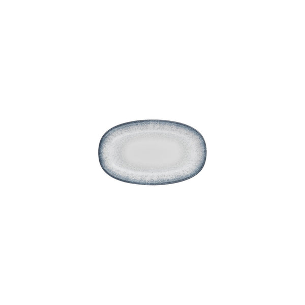 Turgla Occhio 7.5Inch  x 4.25Inch  x h:1Inch  Oval Blue Vitrified Platter SKU: T-OHZT19OV-12
