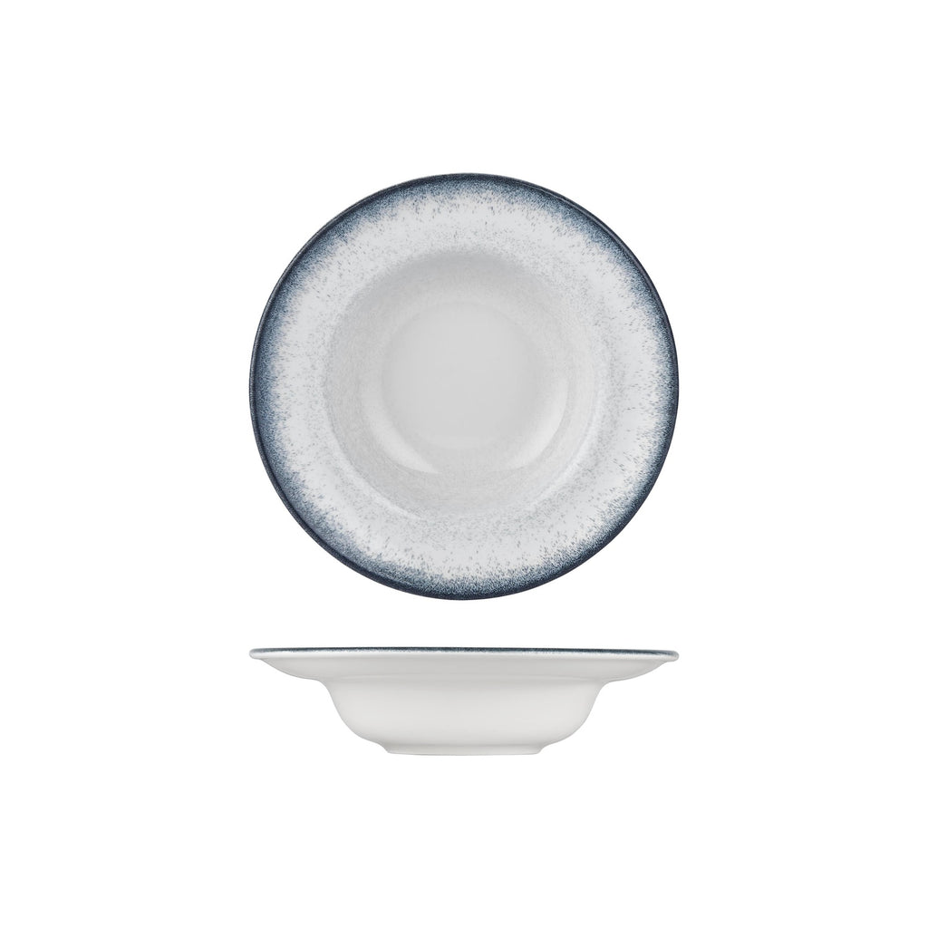 Turgla Occhio dia.9.75Inch  h:2.25Inch  14 oz. Round Blue Vitrified Deep Plate SKU: T-OHZT25CK-6