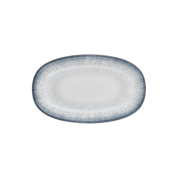 Turgla Occhio 13.5Inch  x 8Inch  x h:1.5Inch  Oval Blue Vitrified Platter SKU: T-OHZT34OV-6