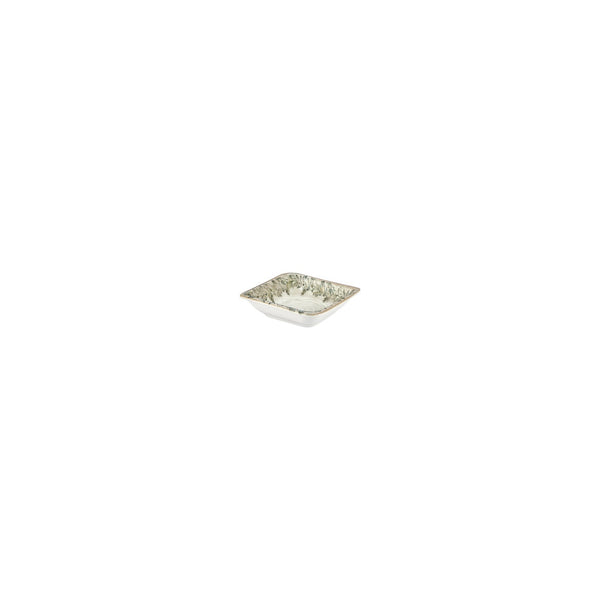 Turgla Oliva 4.25Inch  x 4Inch  x h:0Inch  Square Green Vitrified Bowl SKU: T-OLVAR15KS-24