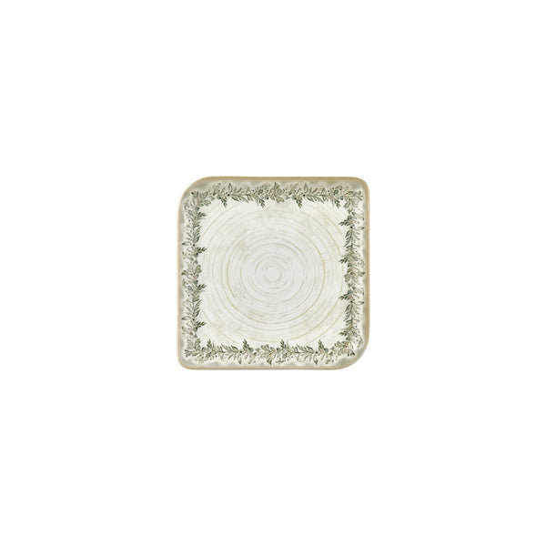 Turgla Oliva 7.5Inch  x 7.5Inch  Square Green Vitrified Plate SKU: T-OLVAR25KR-12
