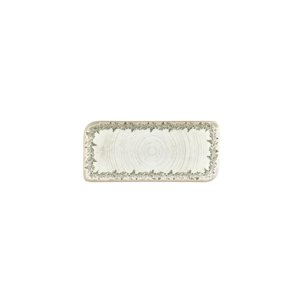 Turgla Oliva 9.5Inch  x 6Inch  Rectangular Green Vitrified Plate SKU: T-OLVAR28DT-12