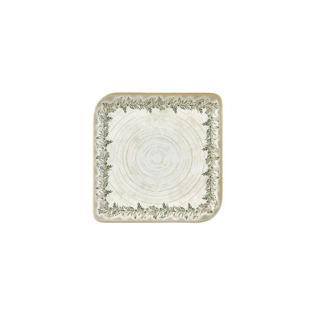 Turgla Oliva 8.75Inch  x 8.75Inch  Square Green Vitrified Plate SKU: T-OLVAR30KR-6