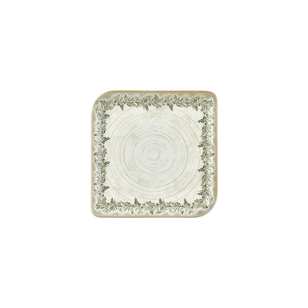 Turgla Oliva 8.75Inch  x 8.75Inch  Square Green Vitrified Plate SKU: T-OLVAR30KR-6