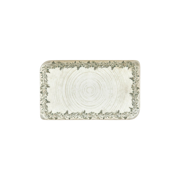 Turgla Oliva 11.75Inch  x 7Inch  x h:0Inch  Rectangular Green Vitrified Platter SKU: T-OLVAR34DT-6