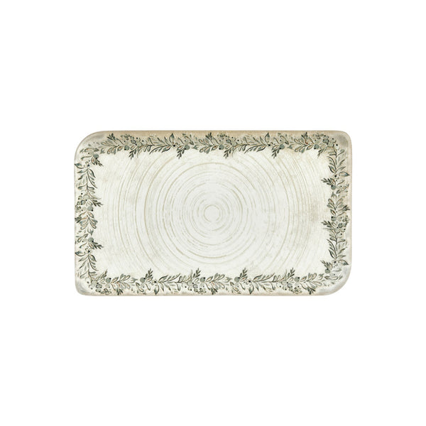 Turgla Oliva 13.75Inch  x 8.25Inch  x h:0Inch  Rectangular Green Vitrified Platter SKU: T-OLVAR40DT-6