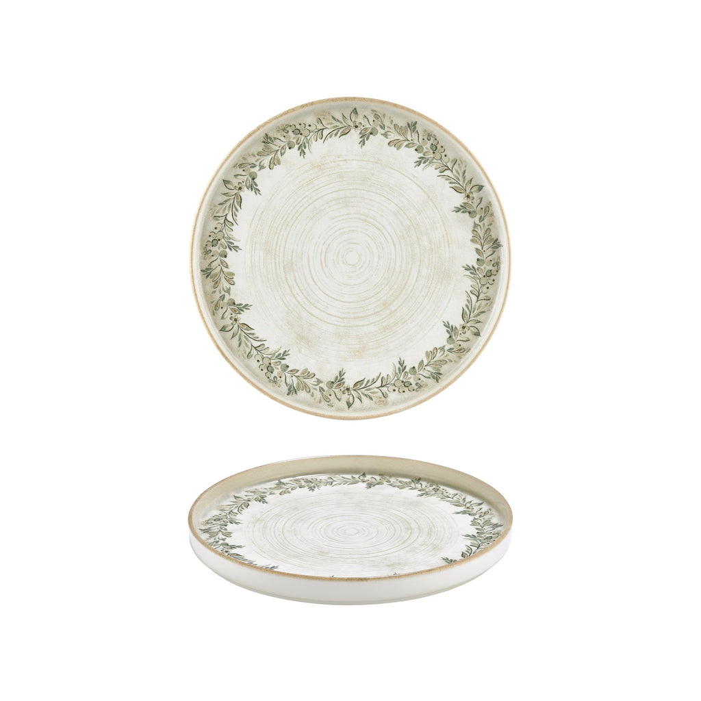 Turgla Oliva dia.9.75Inch  Round Green Vitrified Plate SKU: T-OLVHL25RD-6