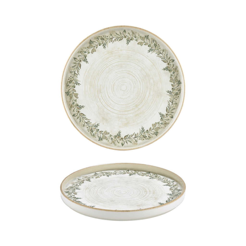 Turgla Oliva dia.10.75Inch  Round Green Vitrified Plate SKU: T-OLVHL27RD-6