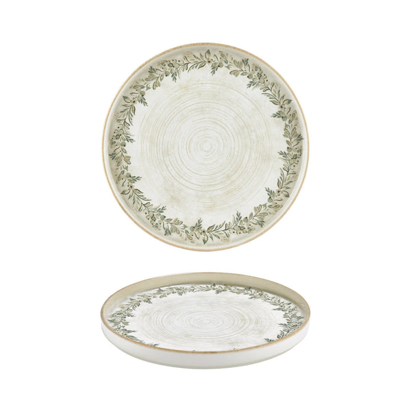 Turgla Oliva dia.10.75Inch  Round Green Vitrified Plate SKU: T-OLVHL27RD-6
