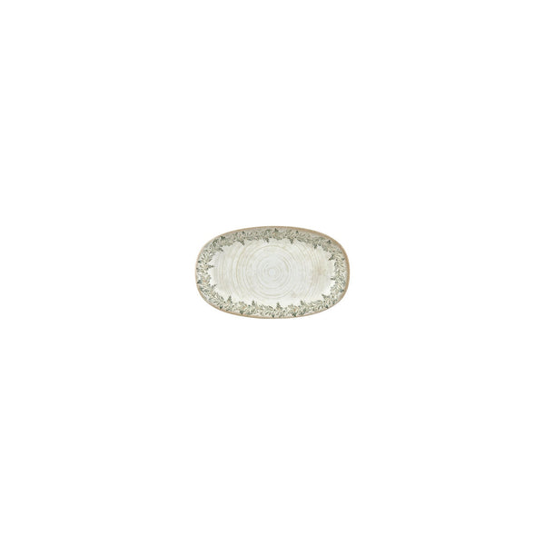 Turgla Oliva 6Inch  x 3.5Inch  x h:0.75Inch  Oval Green Vitrified Platter SKU: T-OLVZT15OV-12