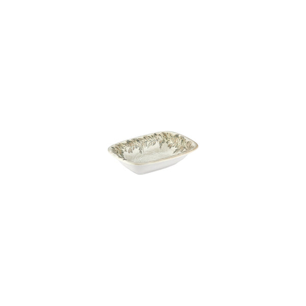 Turgla Oliva 6.25Inch  x 4.25Inch  x h:0Inch  Rectangular Green Vitrified Deep Plate SKU: T-OLVZT16DKY-12