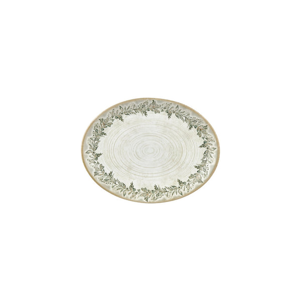 Turgla Oliva 9.75Inch  x 7.5Inch  x h:1Inch  Oval Green Vitrified Plate SKU: T-OLVZT25OV-12