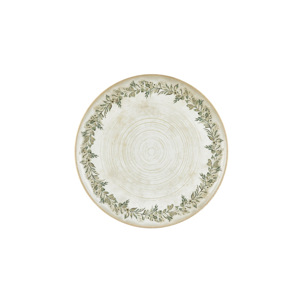 Turgla Oliva dia.10.75Inch  Round Green Vitrified Plate SKU: T-OLVZT27DZ-12