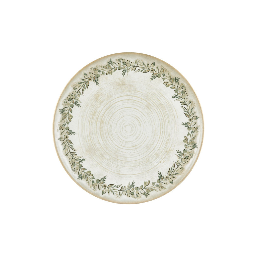 Turgla Oliva dia.12.5Inch  x 12.5Inch  Round Green Vitrified Pizza Plate SKU: T-OLVZT32PZT-6