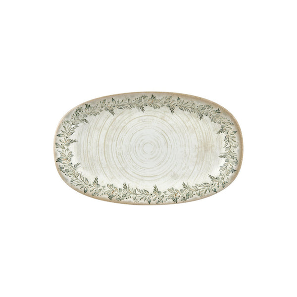 Turgla Oliva 13.5Inch  x 8Inch  x h:1.5Inch  Oval Green Vitrified Platter SKU: T-OLVZT34OV-6