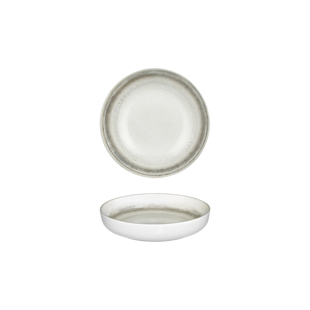 Turgla Ephyra dia.7.5Inch  h:1.5Inch  24 oz. Round Gray Vitrified Deep Plate SKU: T-REPHCP19CK-6
