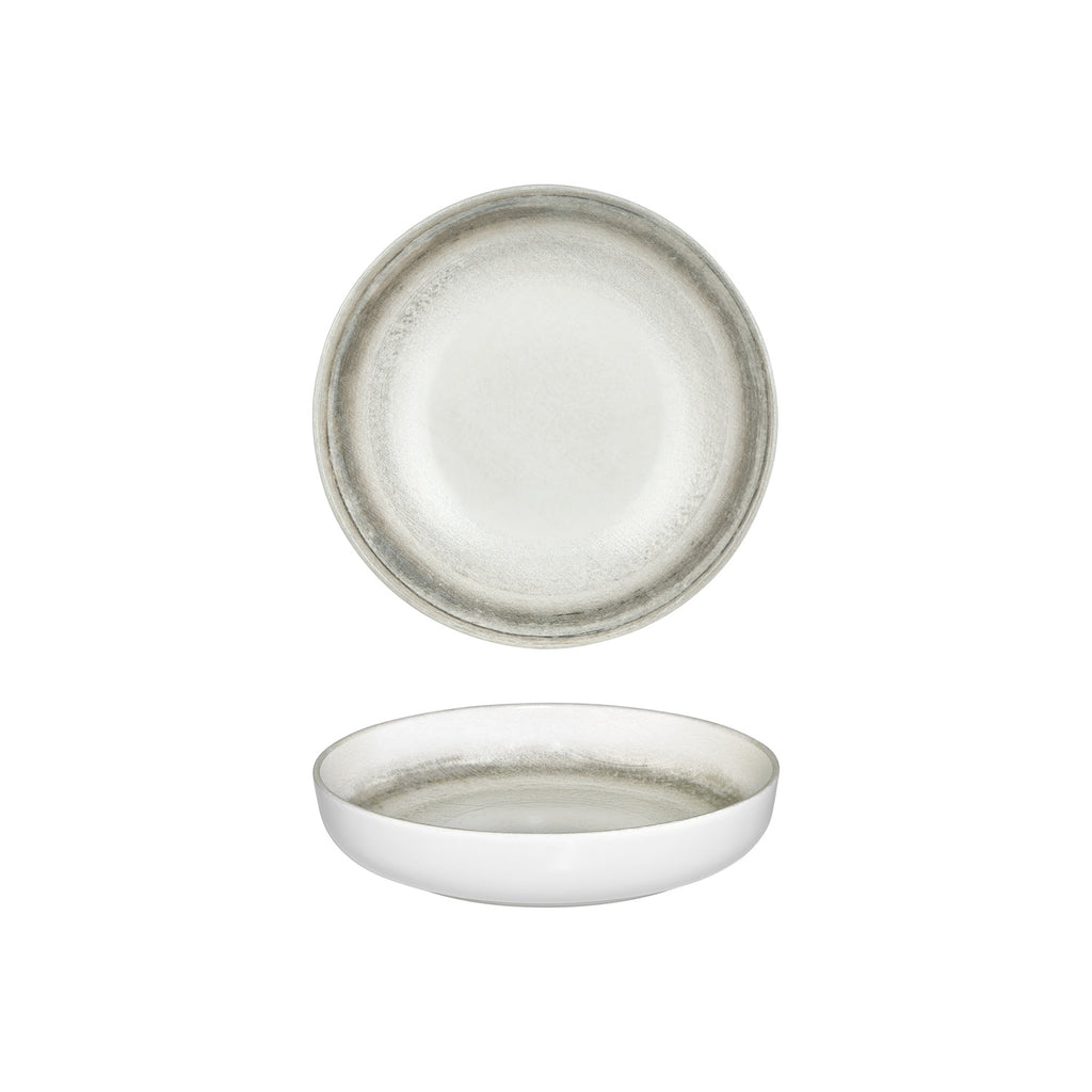 Turgla Ephyra dia.9Inch  h:2Inch  42 oz. Round Gray Vitrified Deep Plate SKU: T-REPHCP23CK-6
