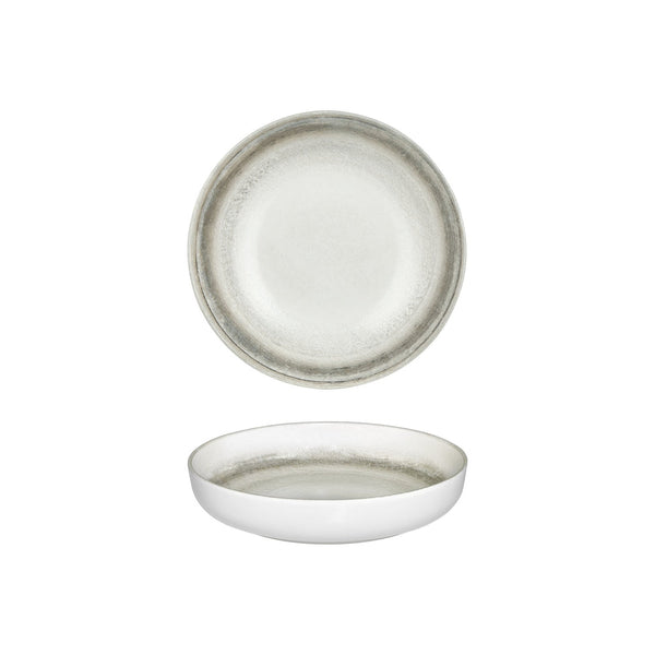 Turgla Ephyra dia.9Inch  h:2Inch  42 oz. Round Gray Vitrified Deep Plate SKU: T-REPHCP23CK-6