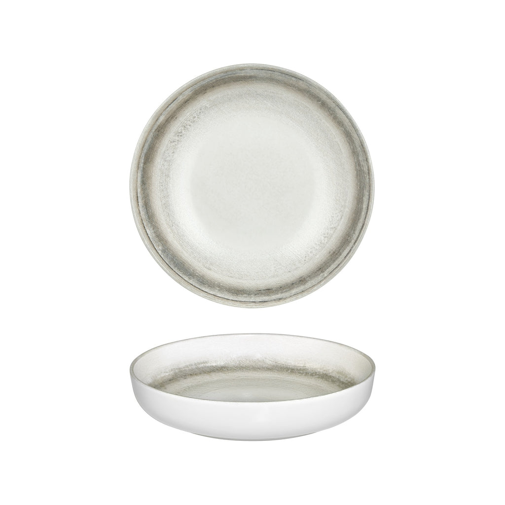 Turgla Ephyra dia.10.25Inch  h:2Inch  59 oz. Round Gray Vitrified Deep Plate SKU: T-REPHCP26CK-6