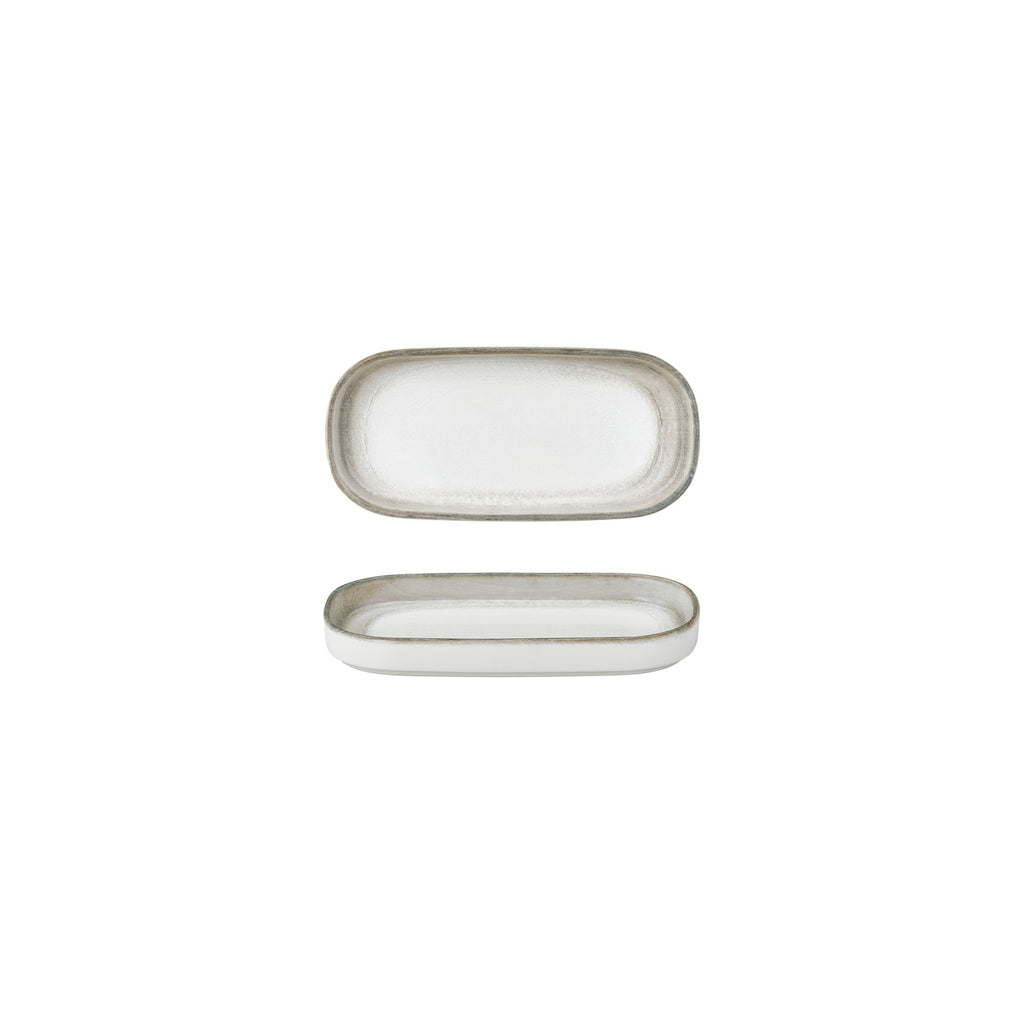 Turgla Ephyra 7.75Inch  x 3.75Inch  x h:1Inch  Oval Gray Vitrified Platter SKU: T-REPHHL205OV-12