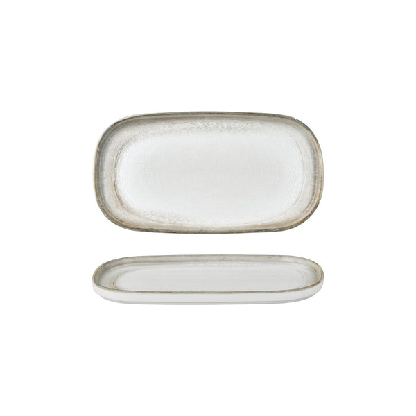 Turgla Ephyra 11.75Inch  x 6.25Inch  x h:0.75Inch  Oval Gray Vitrified Platter SKU: T-REPHHL30OV-6