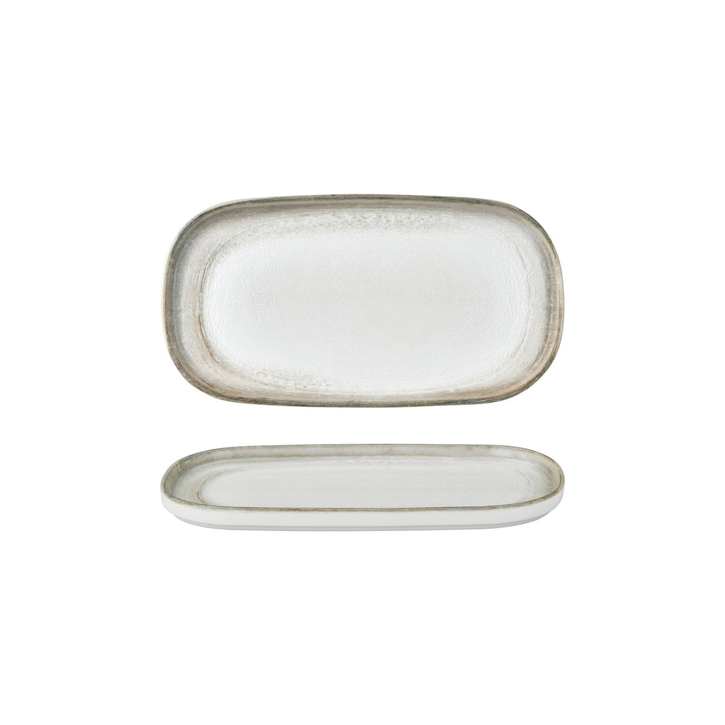 Turgla Ephyra 11.75Inch  x 6.25Inch  x h:0.75Inch  Oval Gray Vitrified Platter SKU: T-REPHHL30OV-6