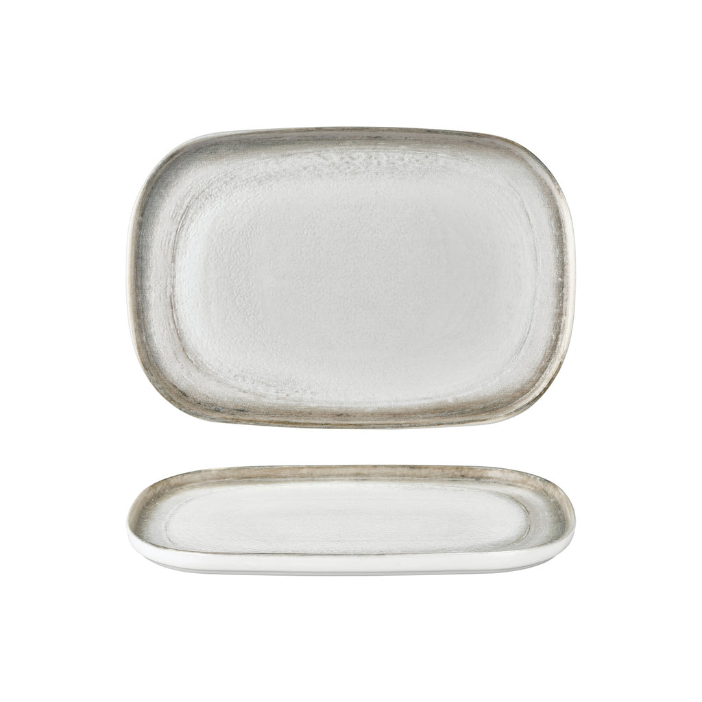 Turgla Ephyra 13.5Inch  x 9Inch  x h:0.75Inch  Oval Gray Vitrified Platter SKU: T-REPHHL34OV-6