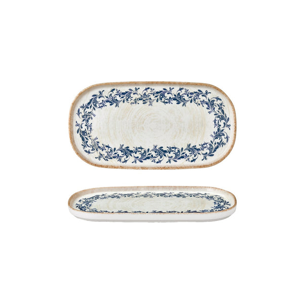 Turgla Kario 11.75Inch  x 6.25Inch  x h:0.75Inch  Oval Blue Vitrified Platter SKU: T-RKRAHL30OV-6
