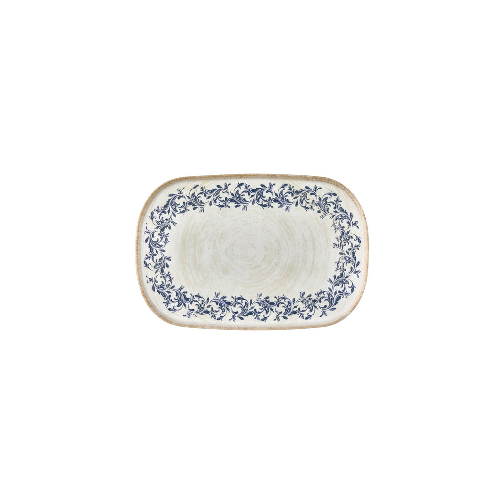 Turgla Kario 13.5Inch  x 9Inch  x h:0.75Inch  Oval Blue Vitrified Platter SKU: T-RKRAHL34OV-6