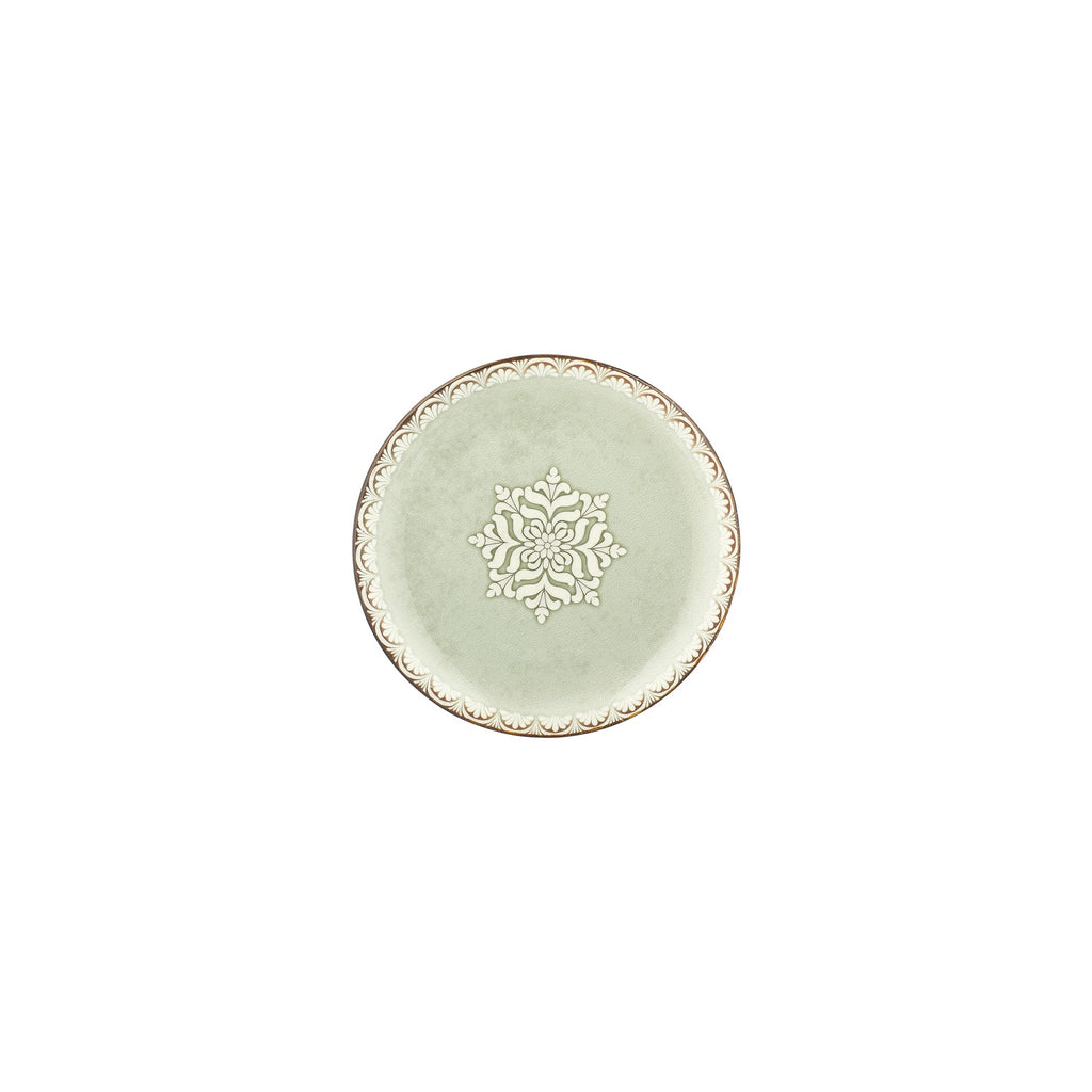 Turgla Rome dia.7.5Inch  Round Green Vitrified Plate SKU: T-RMZT19DZ-12