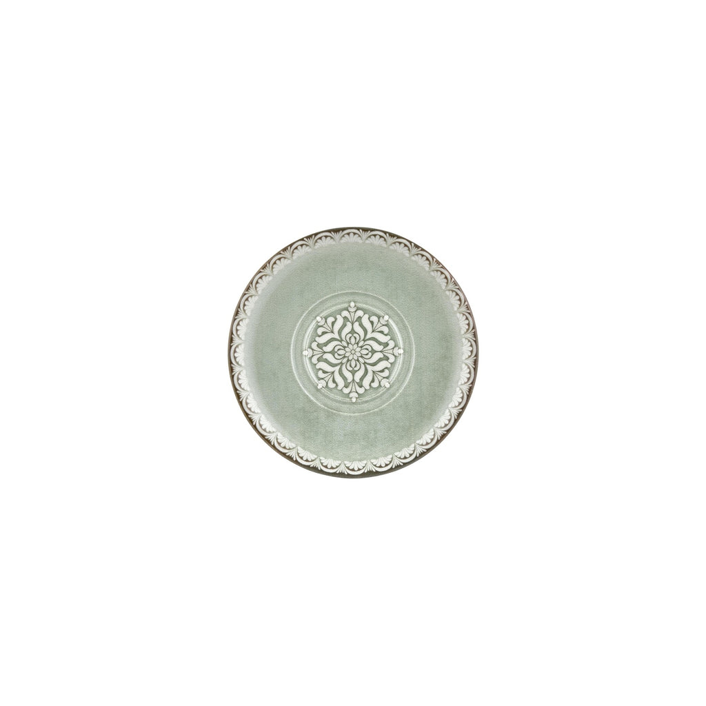 Turgla Rome dia.7.5Inch  Round Green Vitrified Saucer SKU: T-RMZT19KNS-12