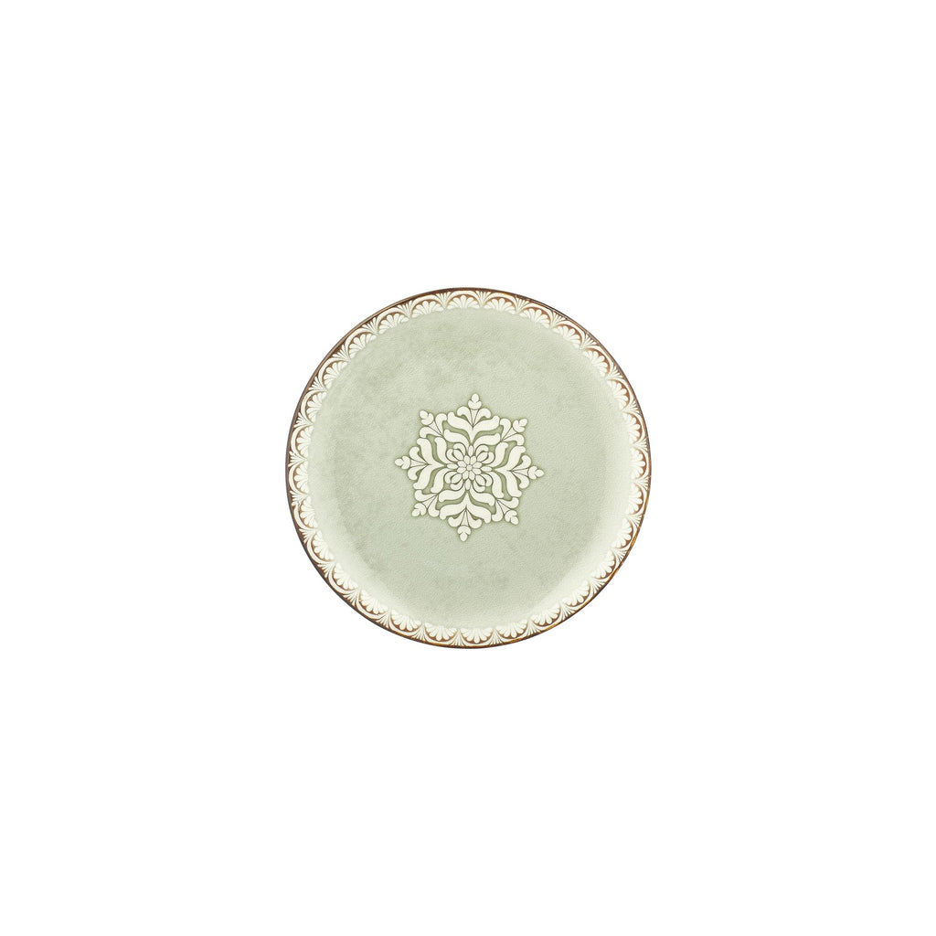 Turgla Rome dia.8.25Inch  Round Green Vitrified Plate SKU: T-RMZT21DZ-12