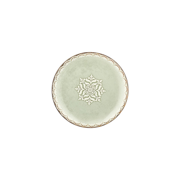 Turgla Rome dia.9Inch  Round Green Vitrified Plate SKU: T-RMZT23DZ-12