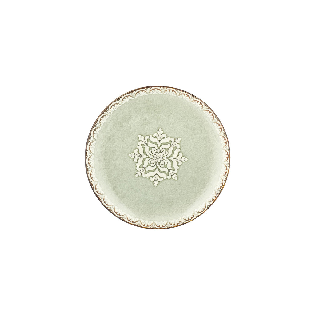 Turgla Rome dia.9.75Inch  Round Green Vitrified Plate SKU: T-RMZT25DZ-12