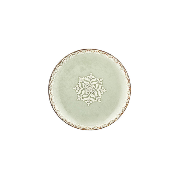 Turgla Rome dia.9.75Inch  Round Green Vitrified Plate SKU: T-RMZT25DZ-12