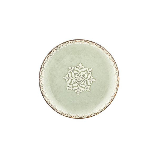 Turgla Rome dia.10.75Inch  Round Green Vitrified Plate SKU: T-RMZT27DZ-12