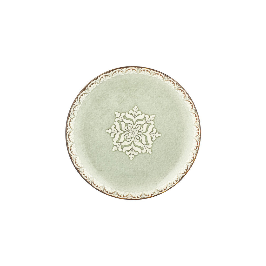 Turgla Rome dia.10.75Inch  Round Green Vitrified Plate SKU: T-RMZT27DZ-12