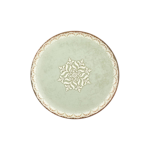 Turgla Rome dia.12.5Inch  x 12.5Inch  Round Green Vitrified Pizza Plate SKU: T-RMZT32PZT-6