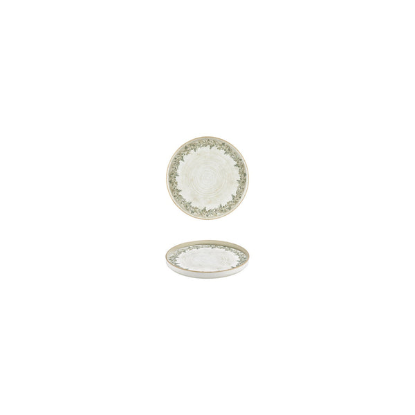 Turgla Oliva dia.4.25Inch  h:1Inch  Round Green Vitrified Deep Plate SKU: T-ROLVHL11CK-24