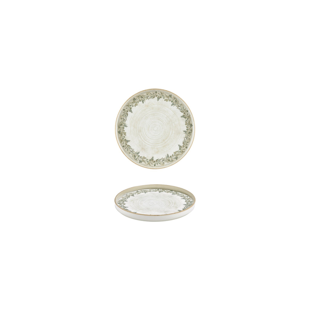 Turgla Oliva dia.5.5Inch  h:1Inch  Round Green Vitrified Deep Plate SKU: T-ROLVHL14CK-12