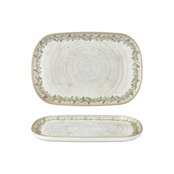 Turgla Oliva 13.5Inch  x 9Inch  x h:0.75Inch  Oval Green Vitrified Platter SKU: T-ROLVHL34OV-6