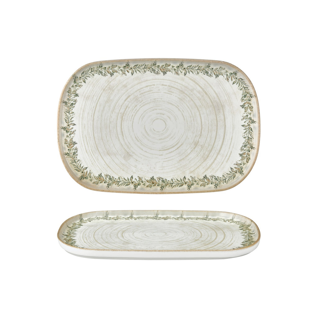 Turgla Oliva 13.5Inch  x 9Inch  x h:0.75Inch  Oval Green Vitrified Platter SKU: T-ROLVHL34OV-6