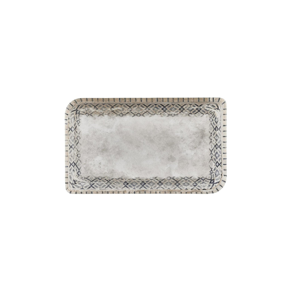 Turgla Zafira 11.75Inch  x 7Inch  x h:0Inch  Rectangular Beige Vitrified Platter SKU: T-RUGAR34DT-6